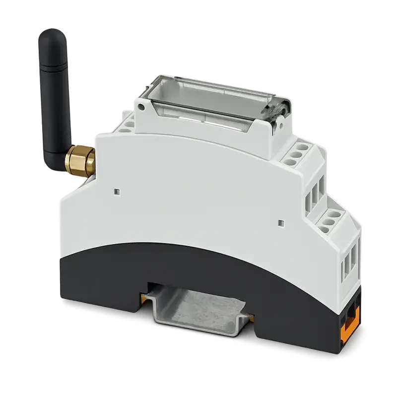 Modbus Gateway im 1-TE-Hutschienengehäuse mit Antenne