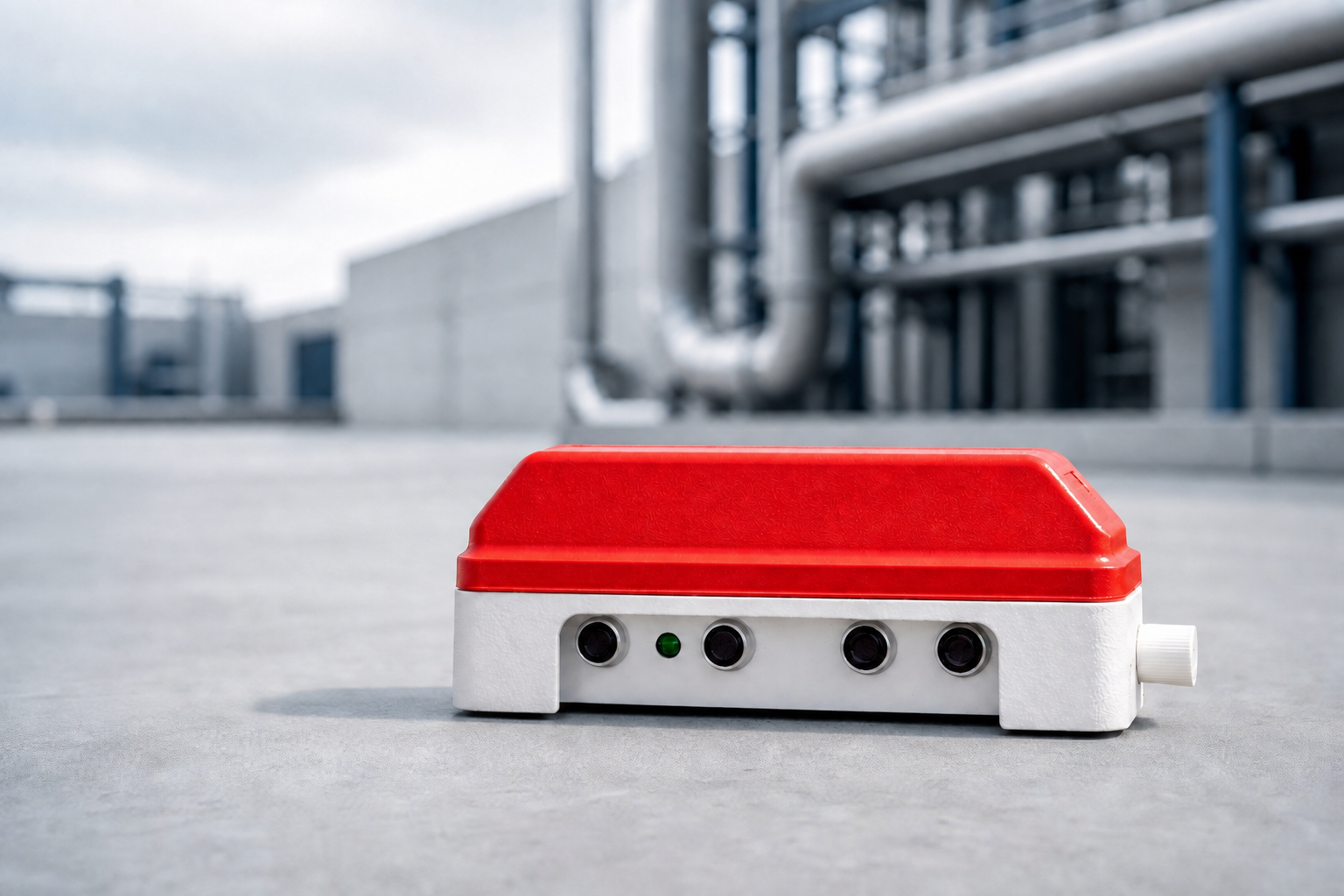 TripRock Funksensor an einem Industriestandort – robuste IoT-Sensorik direkt am Messort